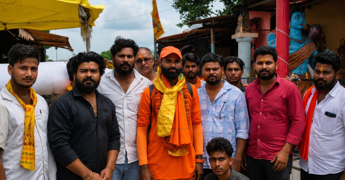 देवघर बाबा धाम की पदयात्रा पर निकले शिवभक्त राहुल चौधरी को ग्रामीणों ने किया विदा