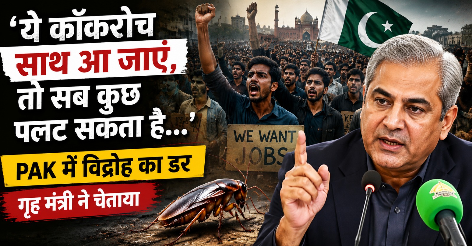 पाकिस्तान में युवाओं की एकजुटता और कॉकरोच विद्रोह की चेतावनी देते गृह मंत्री मोहसिन नकवी